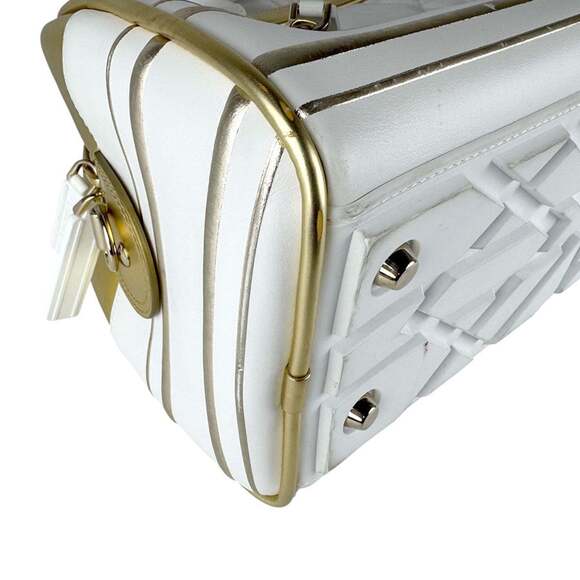 CHRISTIAN DIOR White Leather Shoulder Bag - Picture 8 of 13